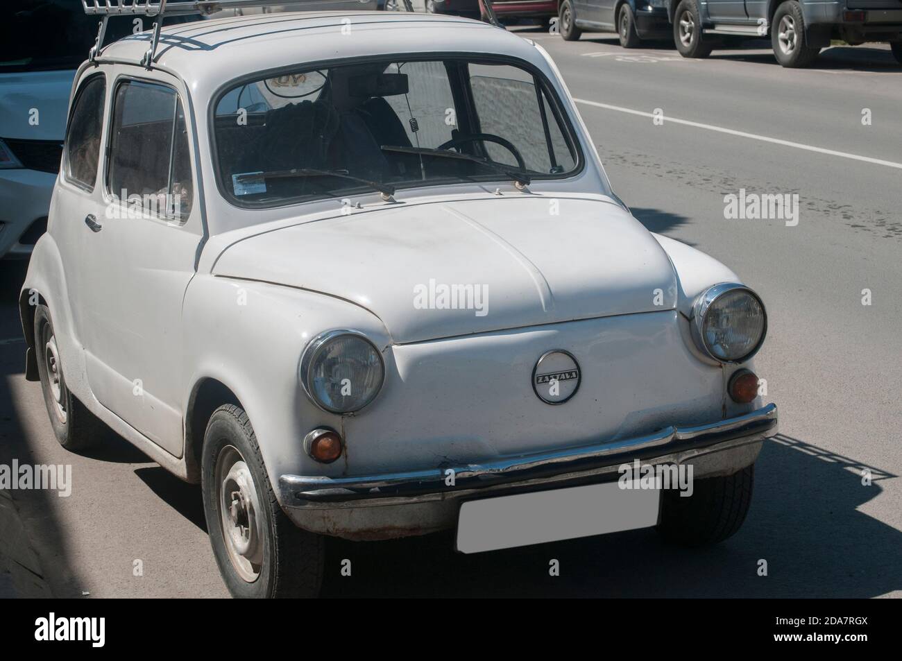 Old Zastava car closeup as vintage automobile car Stock Photo