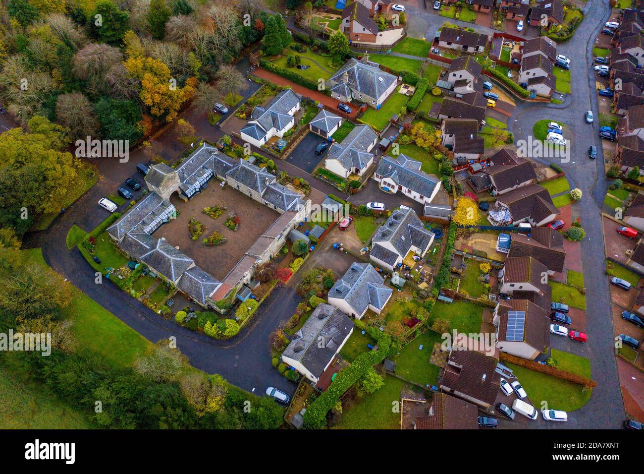 Aerial view of Mid Calder, West Lothian, Scotland Stock Photo Alamy