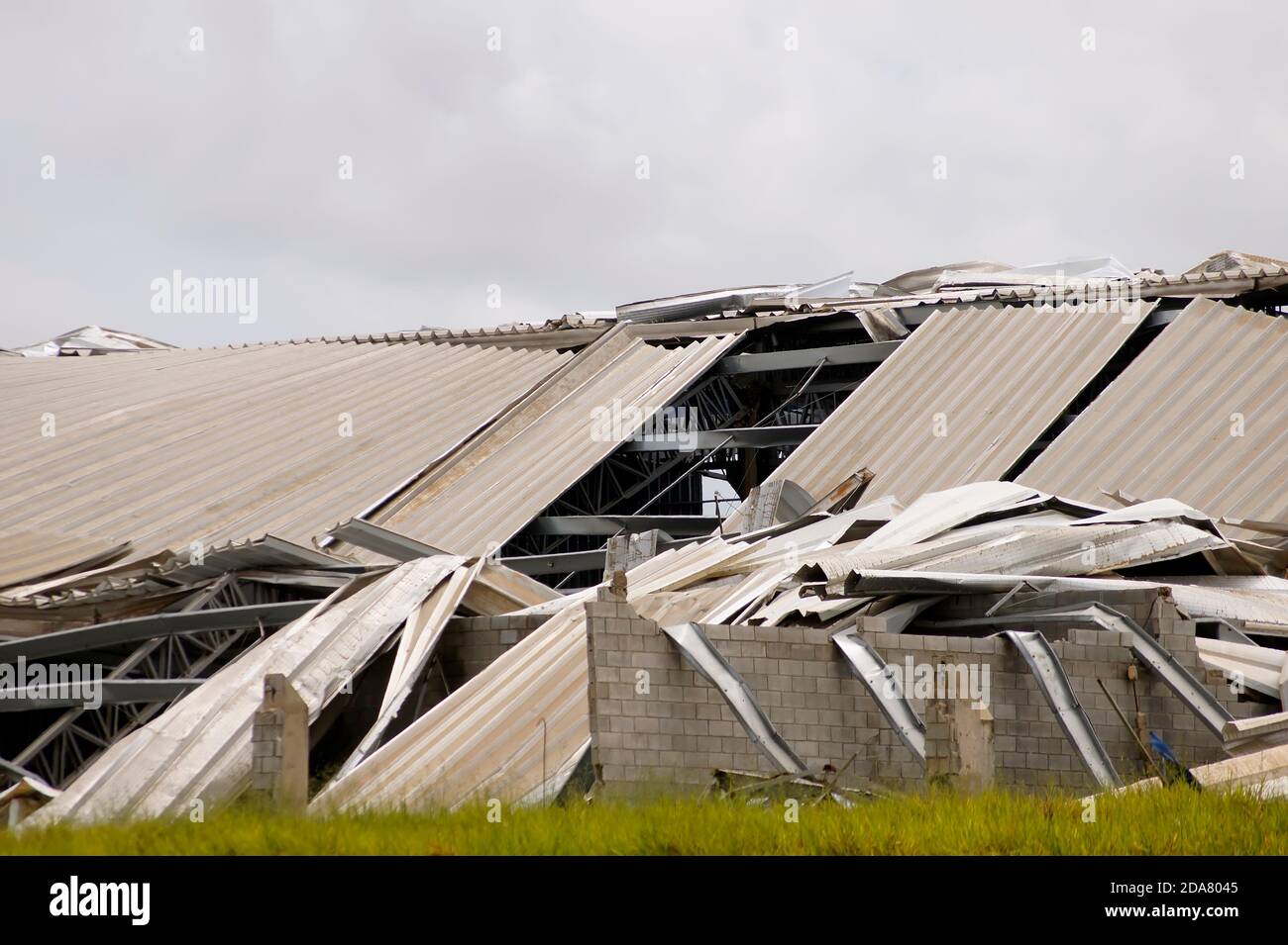 Metal structure destroyed after a storm Stock Photo Alamy