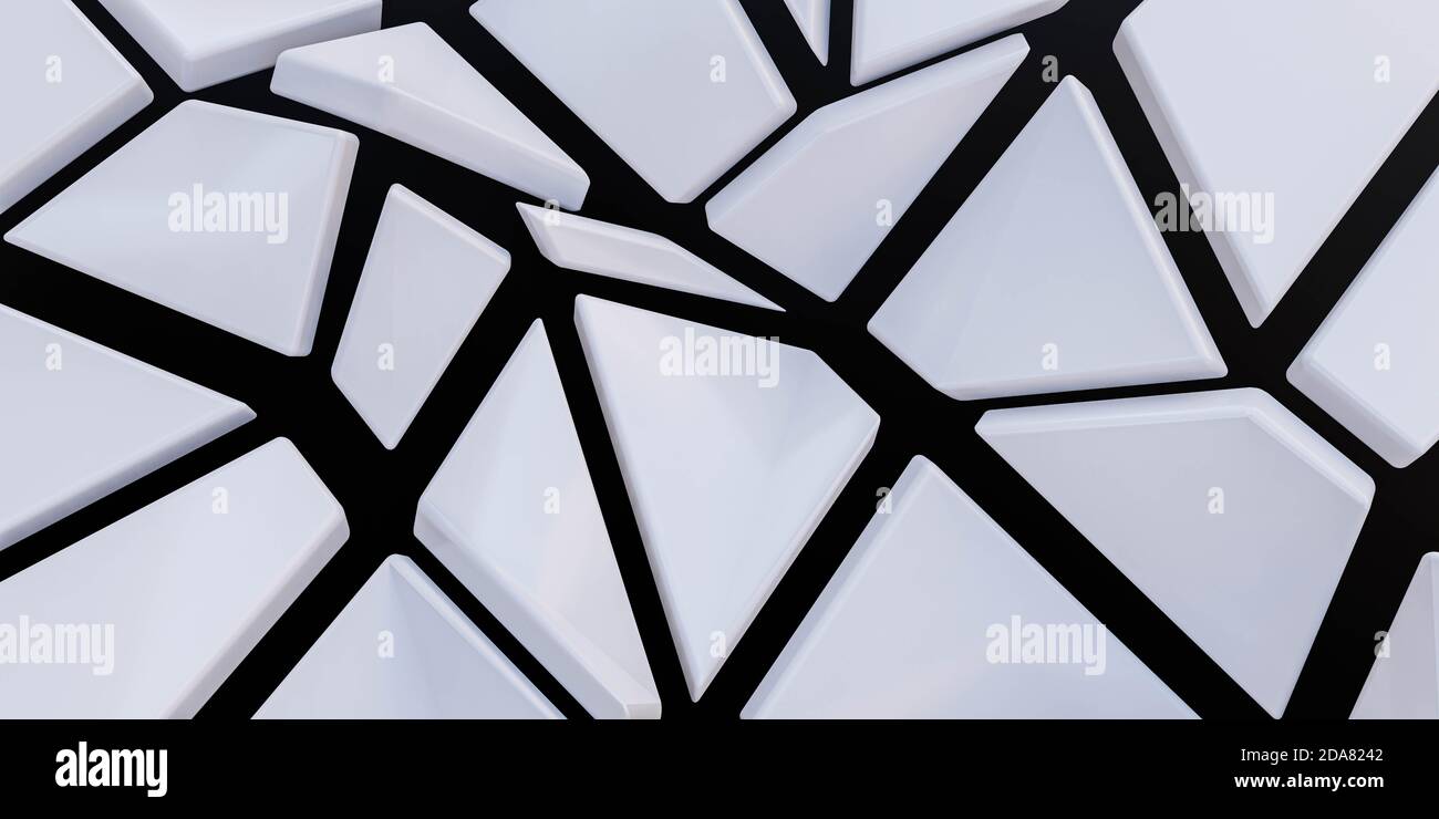 abstract white geometric shapes background 3d rendering illustration