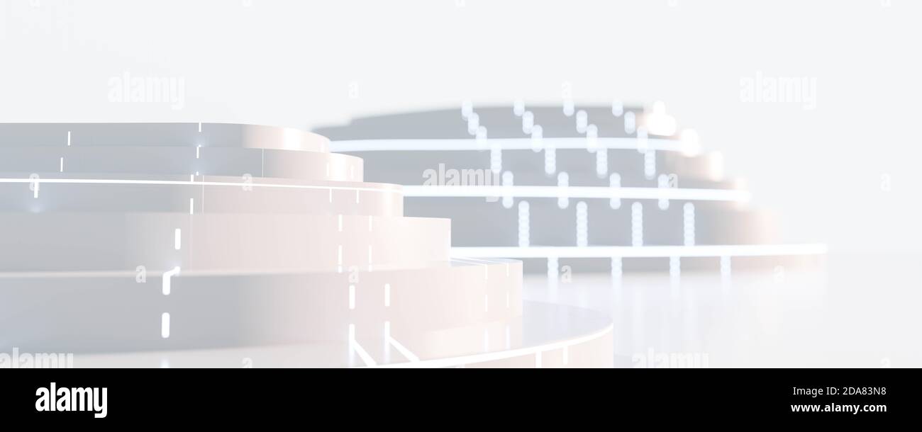 white abstract futuristic architecture background 3d render ...