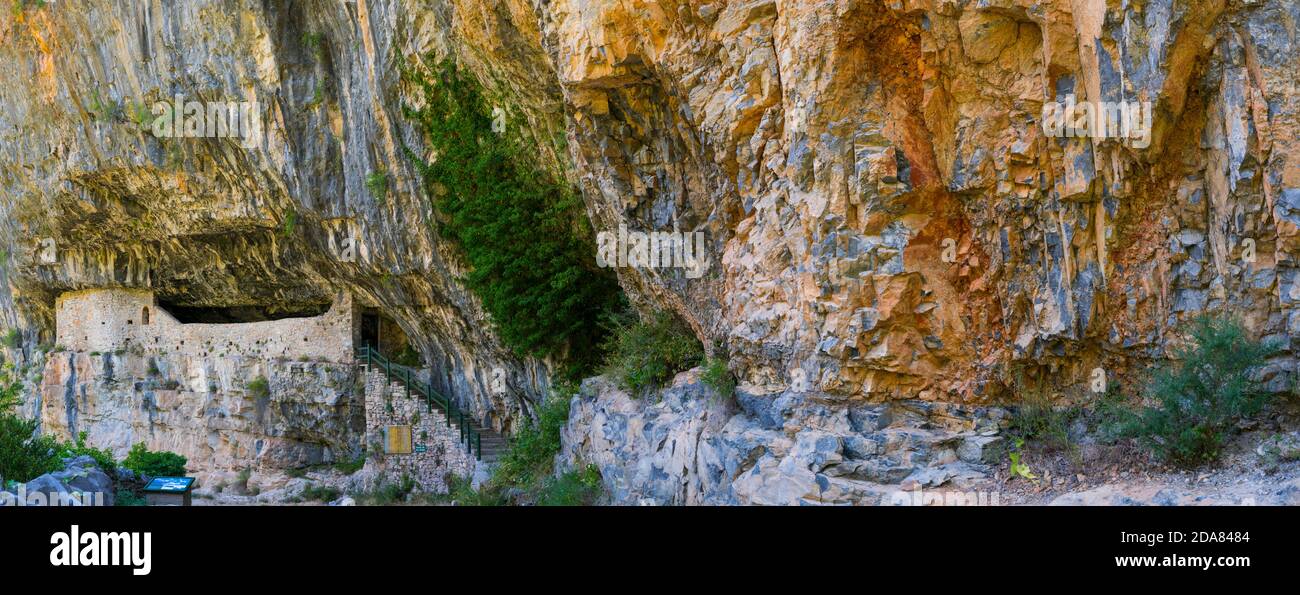 Hermitage of San Úrbez, Añisclo Canyon, Ordesa y Monte Perdido National Park, Huesca, Aragon, Spain, Europe Stock Photo