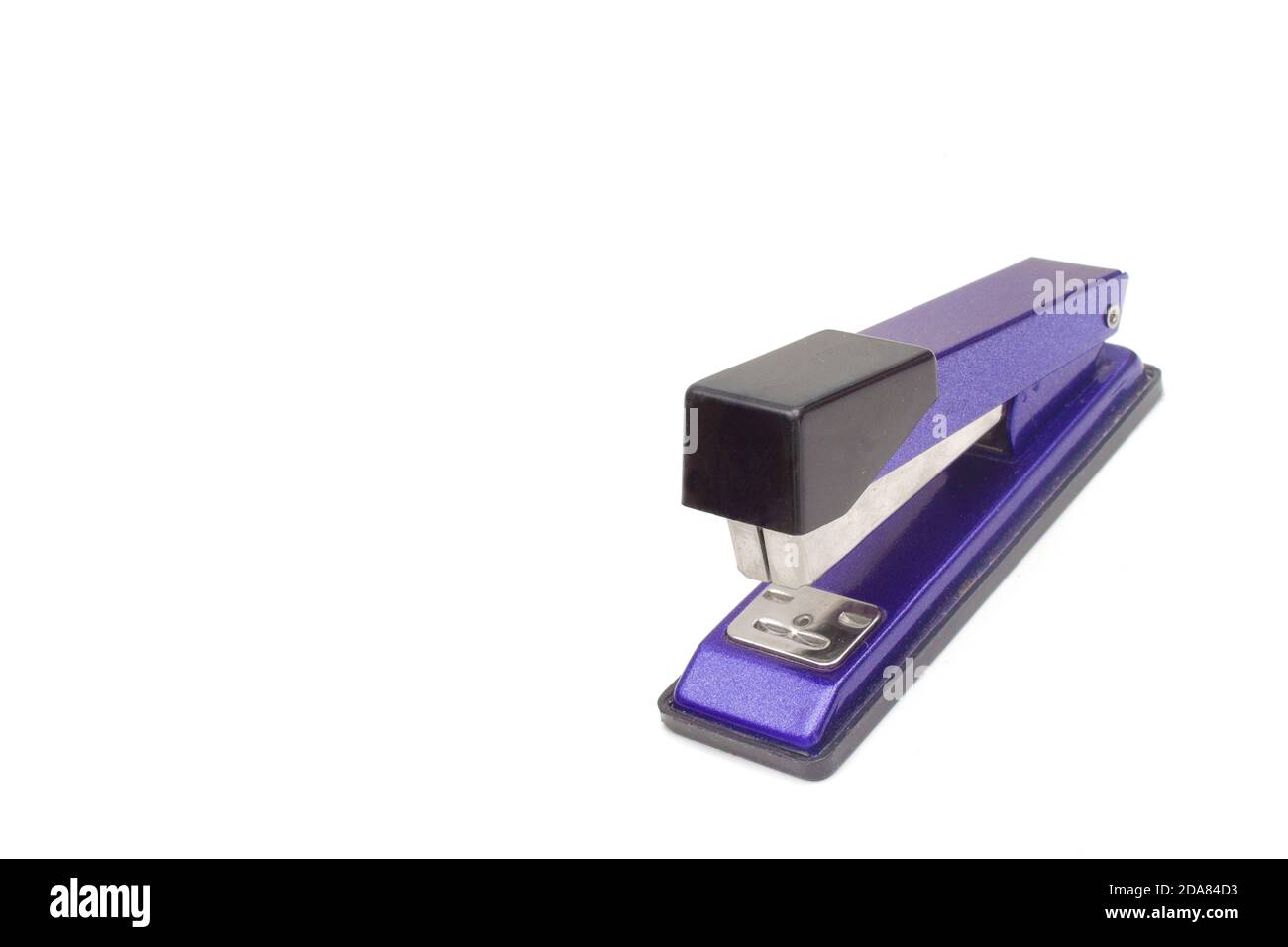 Single Stapler Isolated On White Background A New Purple Stapler