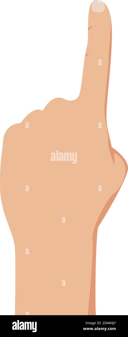 Pointing finger. Number one hand sign. Vector illustration isolated on a white background. For web, info graphic Stock Vector
