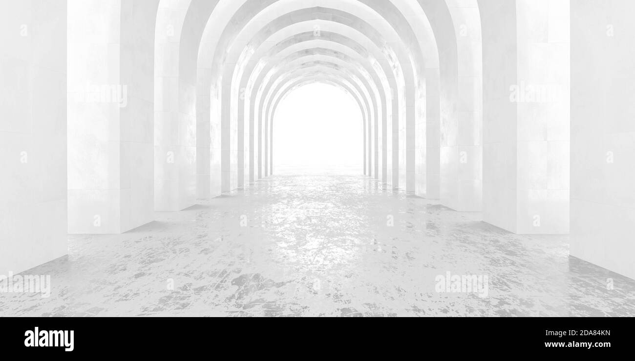 white abstract church arch gothic modern architecture 3d rendering