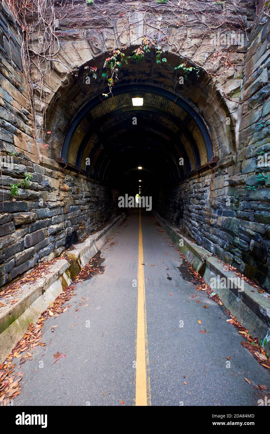 Entrance to the former railroad Wilkes tunnel, now a pedestrian byway