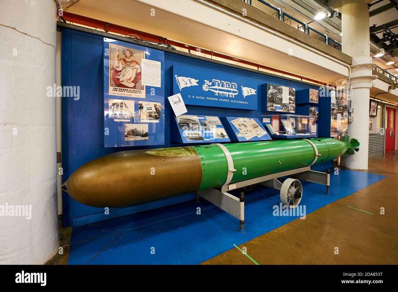 The display of an actual torpedo, in the main atrium area at the