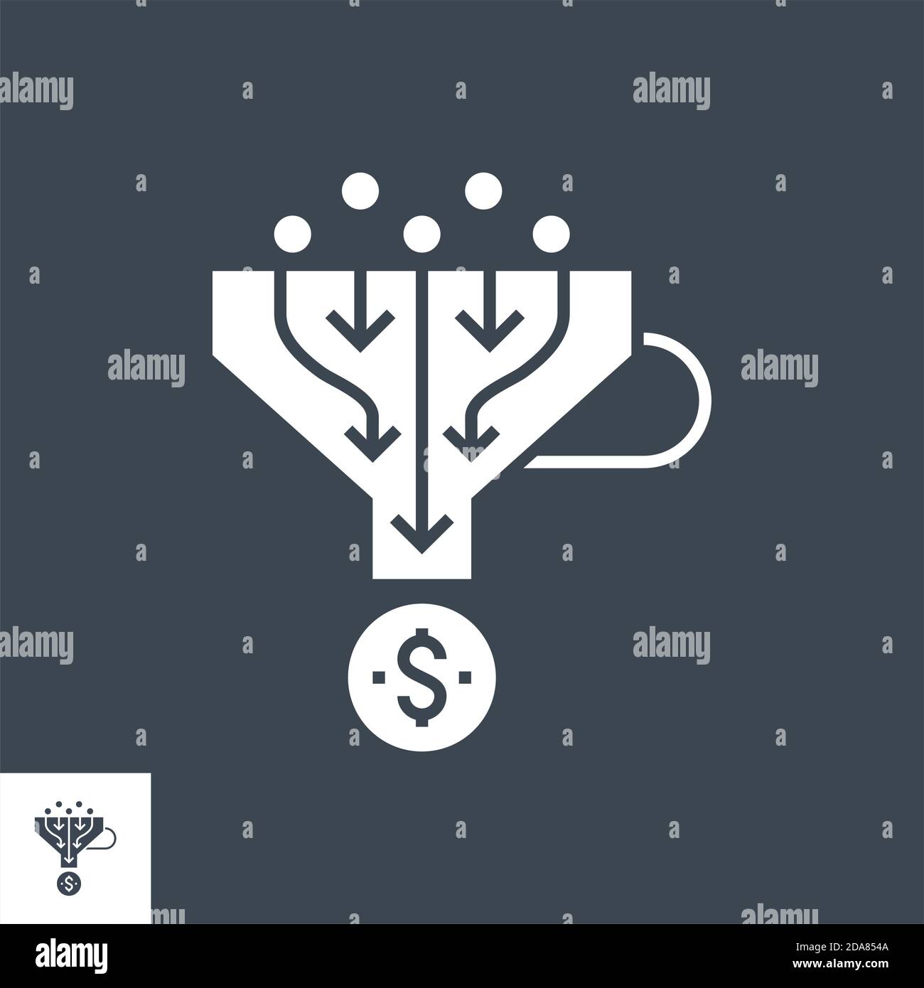 Sales Funnel Vector Glyph Icon Stock Vector