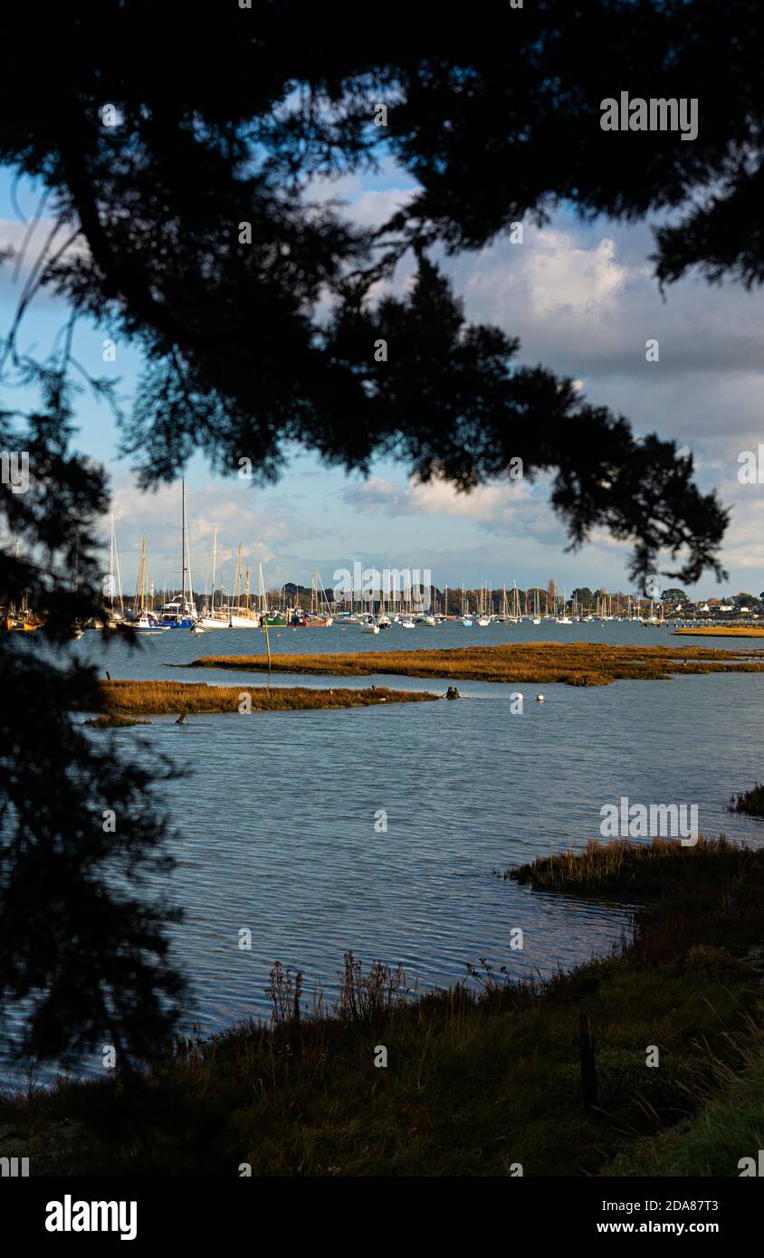 View of Chichester Harbour at Itchenor, West Sussex, England, UK Stock Photo