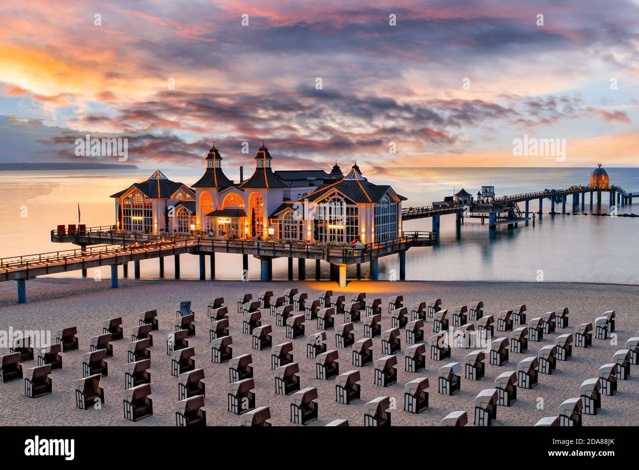 Sellin pier, Baltic Seaside Resort Sellin, Ruegen, Mecklenburg-Western Pomerania, Germany, Europe Stock Photo