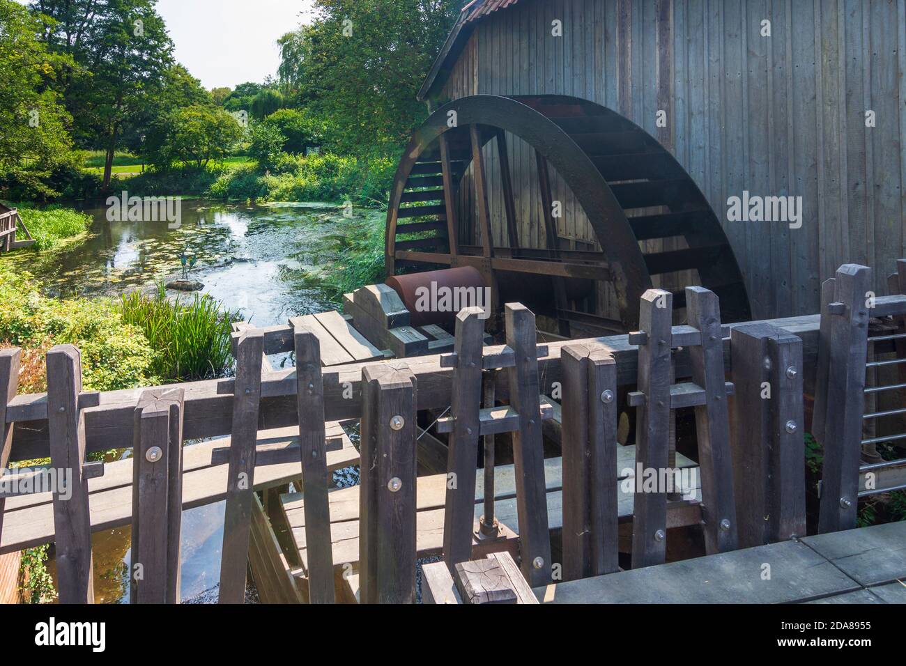 Munster: water mill Munster, Lüneburger Heide, Lüneburg Heath, Niedersachsen, Lower Saxony, Germany Stock Photo