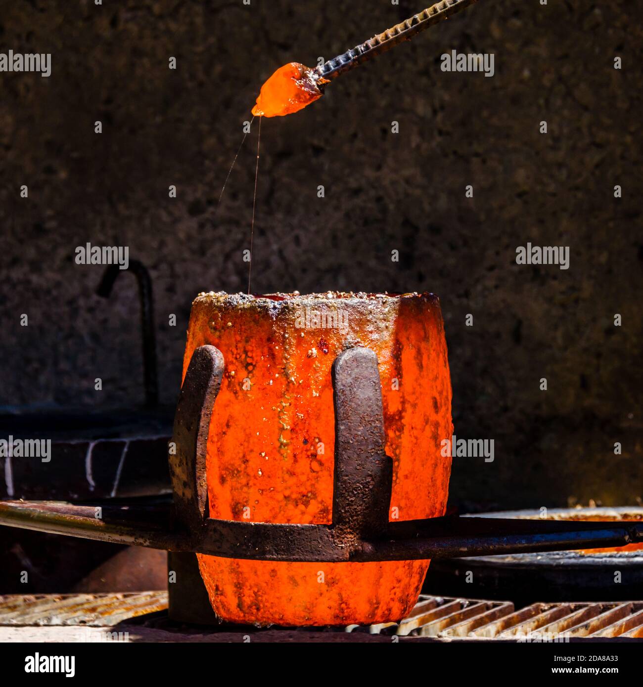 Arcosanti, Testing Melted Bronze Stock Photo Alamy