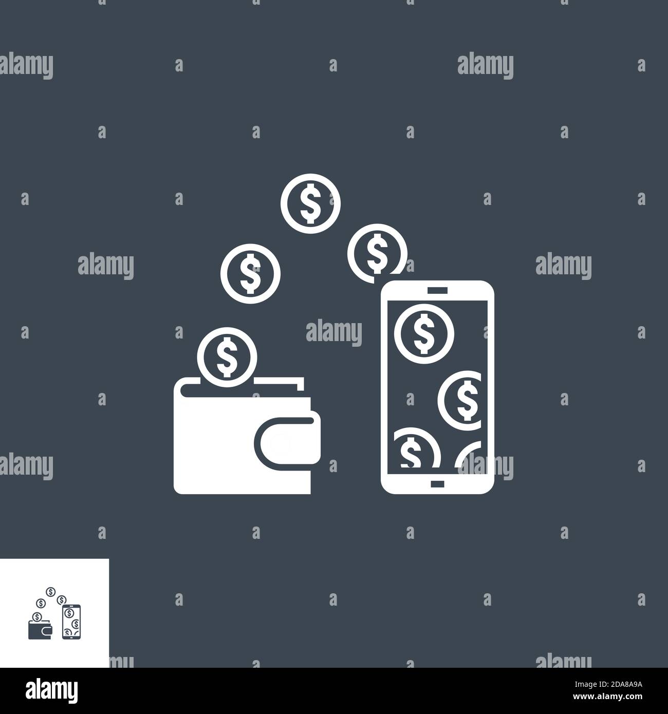 Replenishment related vector glyph icon. Stock Vector