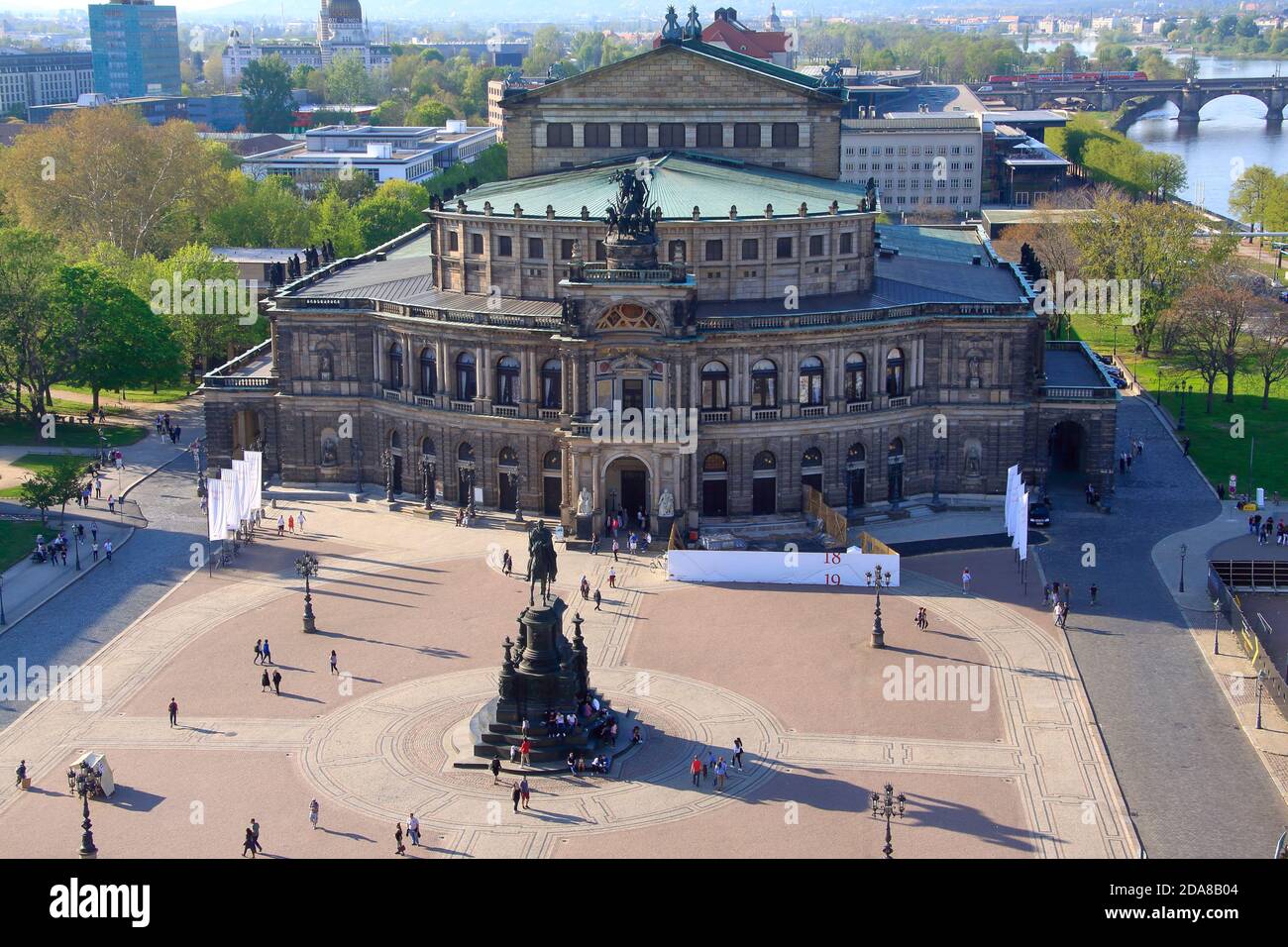 Semperoper from above Stock Photo