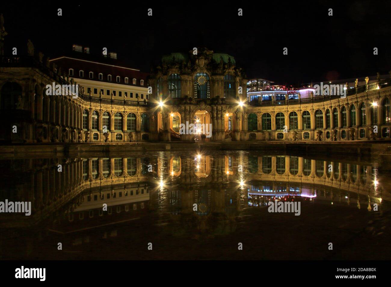 Dresden Zwinger in Summer by night Stock Photo