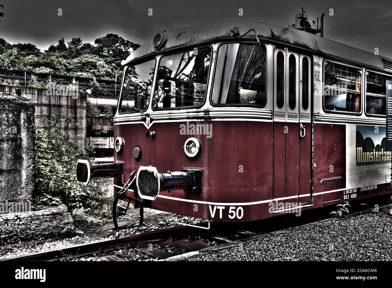 Rail bus train from the 60s Stock Photo