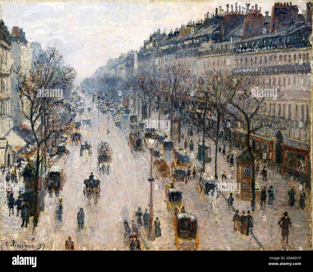 The Boulevard Montmartre on a Winter Morning, 1897 by Camille Pissarro Stock Photo