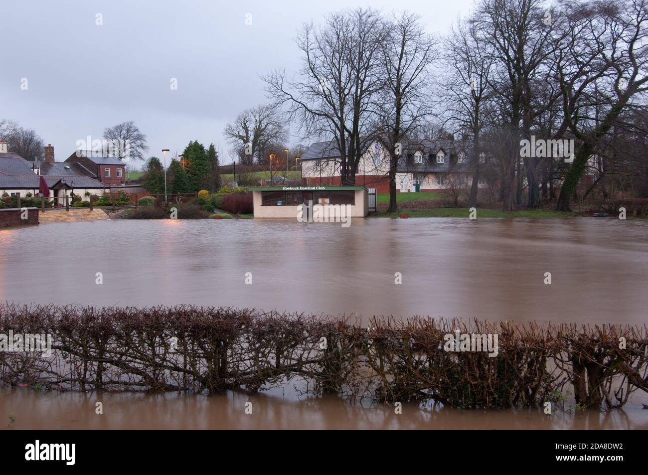 Flooded Bowling Club Stock Photo