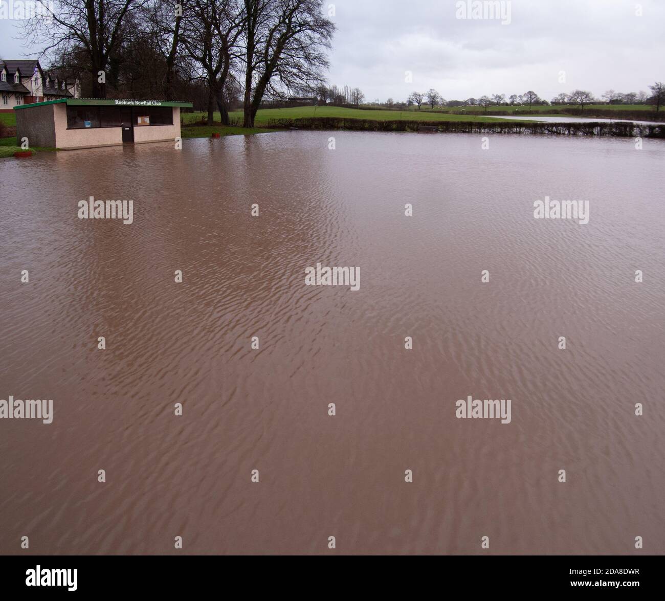 Flooded Bowling Club Stock Photo