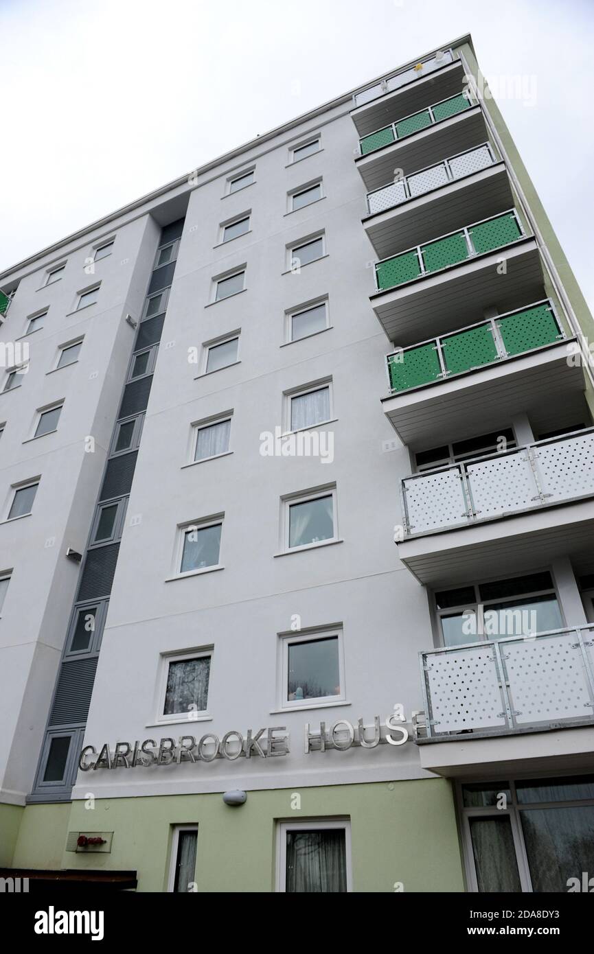 Carisbrooke House high rise flats apartments in Longbridge, Birmingham Stock Photo