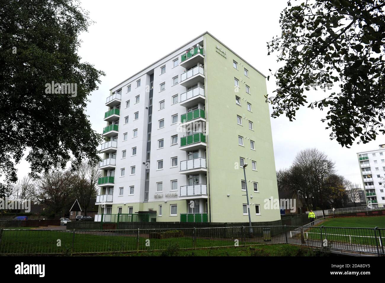 Moat House high rise flats apartments in Longbridge, Birmingham Stock Photo