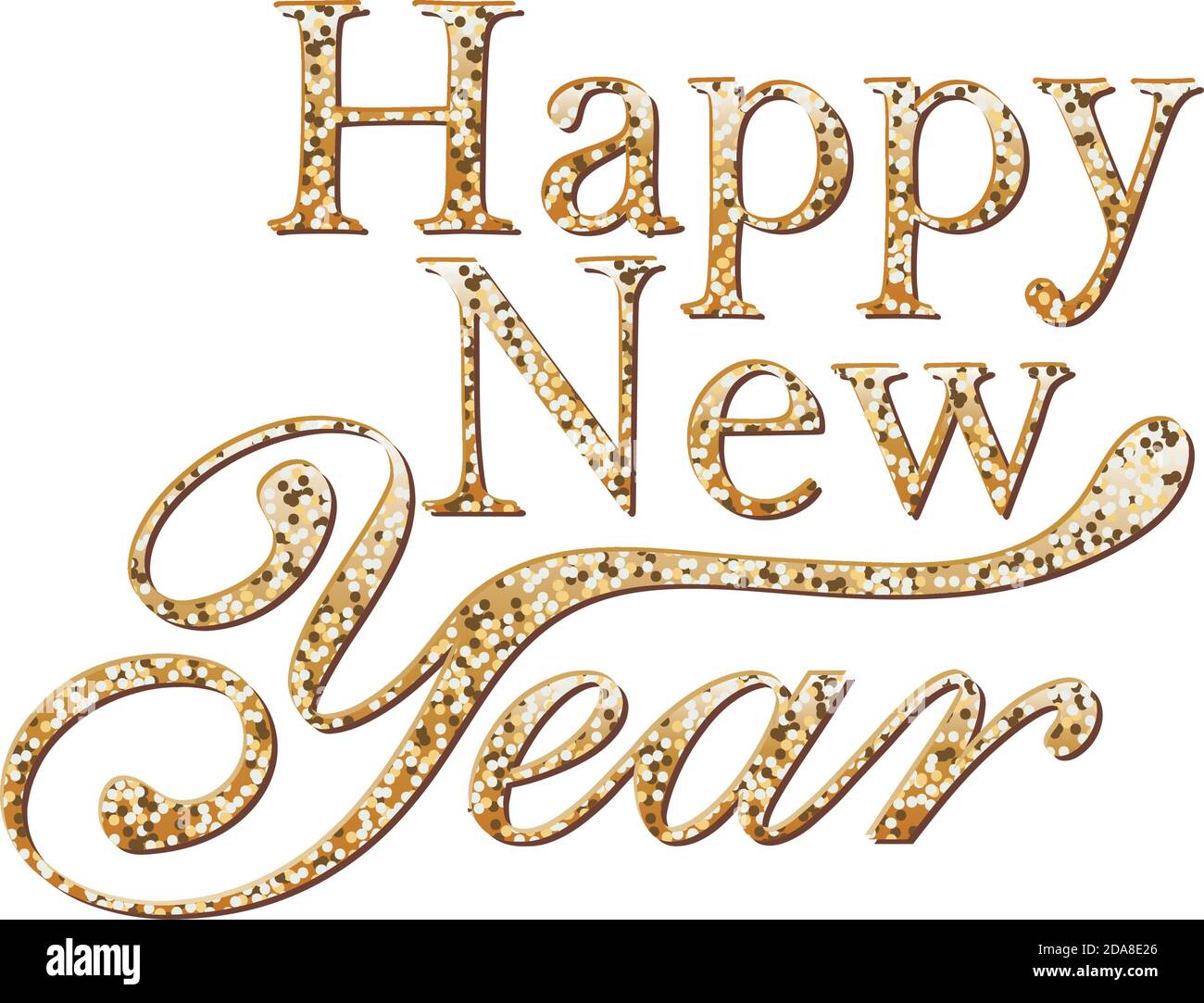 happy new year in shiny gold lettering Stock Vector Image & Art - Alamy