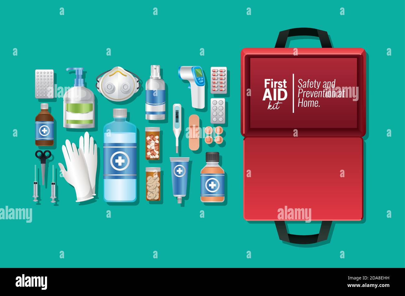 set of first AID icon on green background Stock Vector Image & Art - Alamy