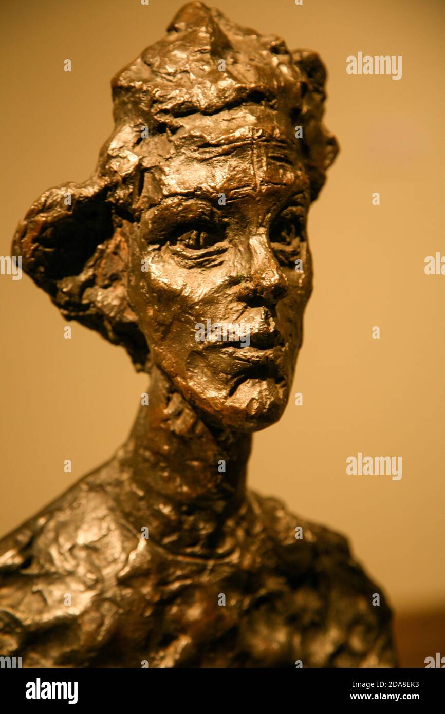 Annette, VI, Bronze sculpture by Alberto Giacometti, Swiss, Borgonovo 1901-1966. Metropolitan Museum of Art , New York City, USA. Stock Photo