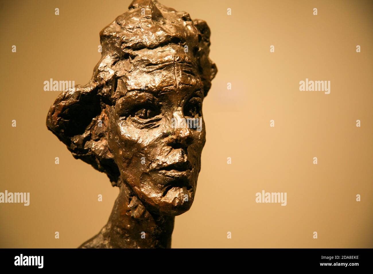 Close up, Annette, VI, Bronze sculpture by Alberto Giacometti, Swiss, Borgonovo 1901-1966. Metropolitan Museum of Art , New York City, USA. Stock Photo