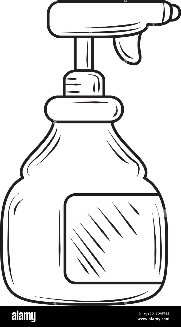 laundry cleaning spray bottle vector illustration line style icon Stock ...