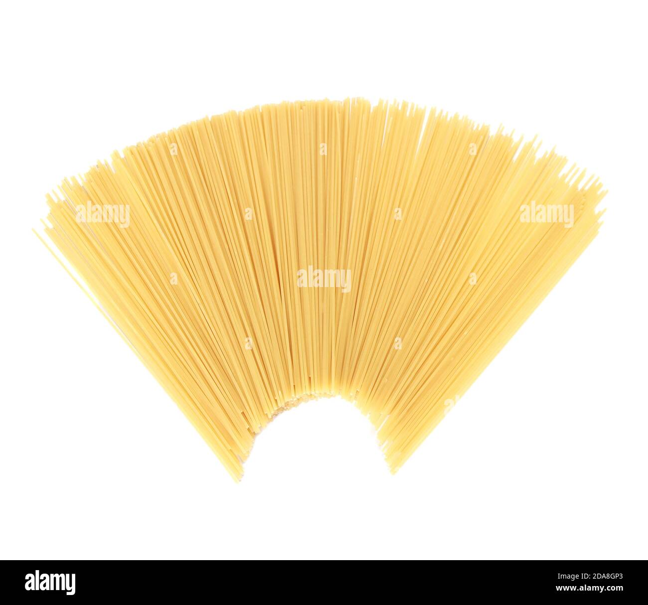 Pile of dry spaghetti noodles isolated on a white background Stock