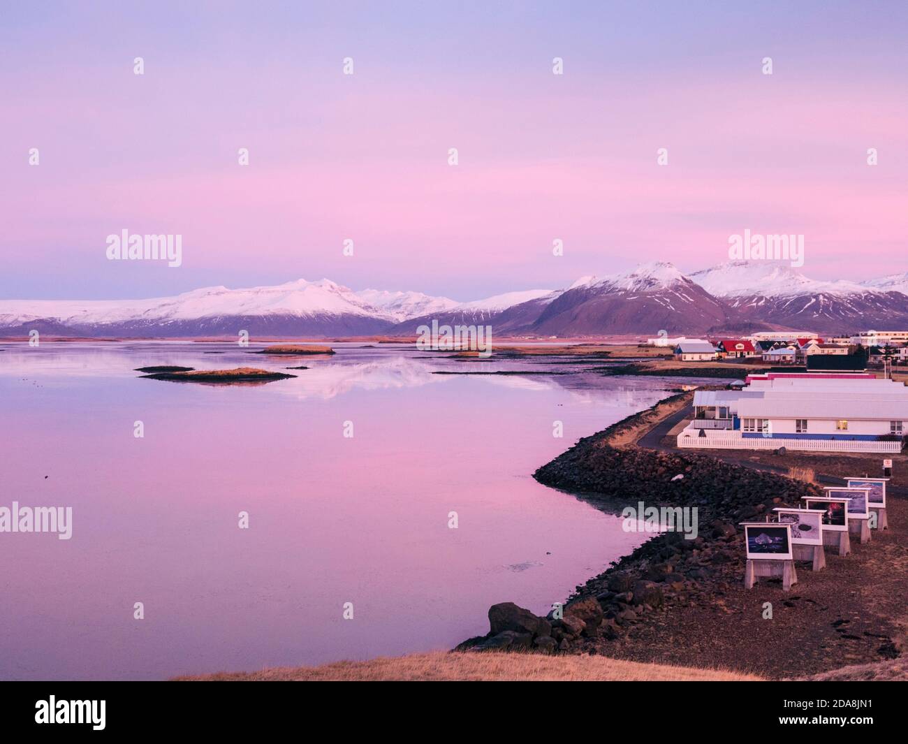 Hofn city at sunrise Stock Photo Alamy