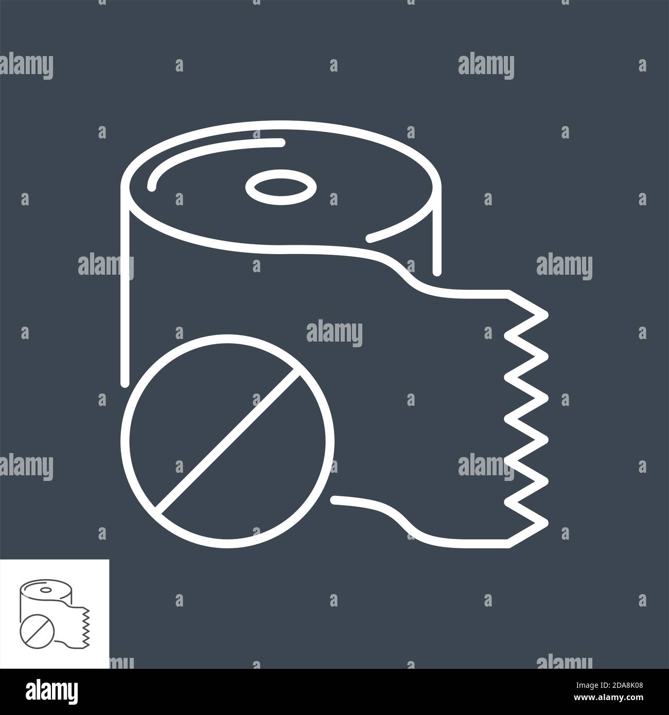 Toilet paper related vector thin line icon. Stock Vector
