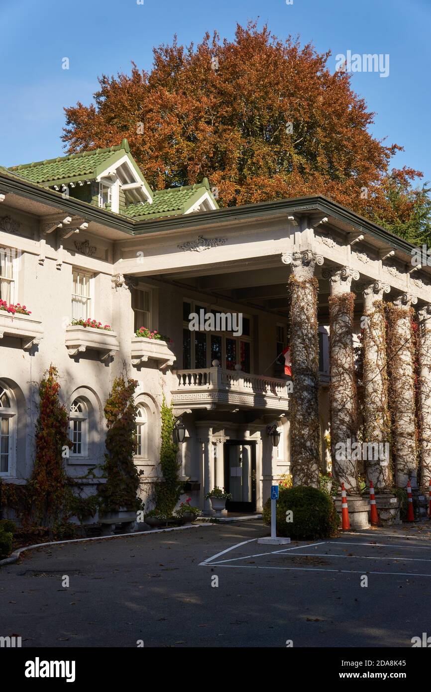 The Edwardian era Hycroft Manor that houses the University Women's Club of Vancouver, Shaughnessy Heights, Vancouver, British Columbia, Canada Stock Photo