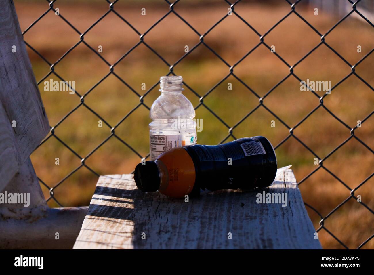 Trash after the softball season is over Stock Photo Alamy