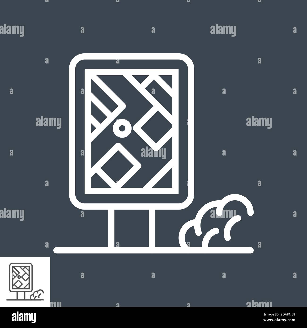 City map stand Line Icon Stock Vector