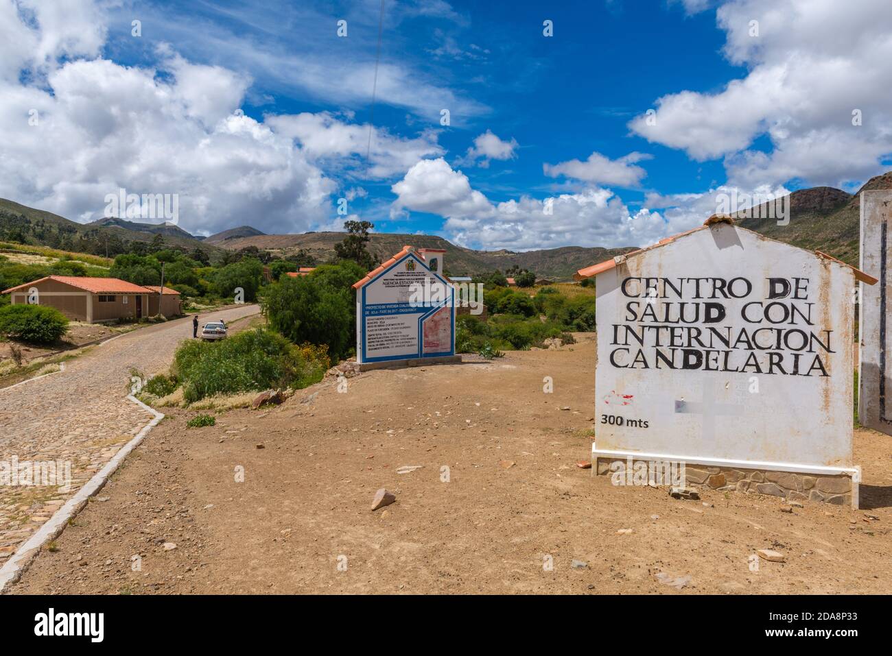 Small village of Candelaria with its small local museum (left), Departemento Sucre, Bolivia, Latin America Stock Photo