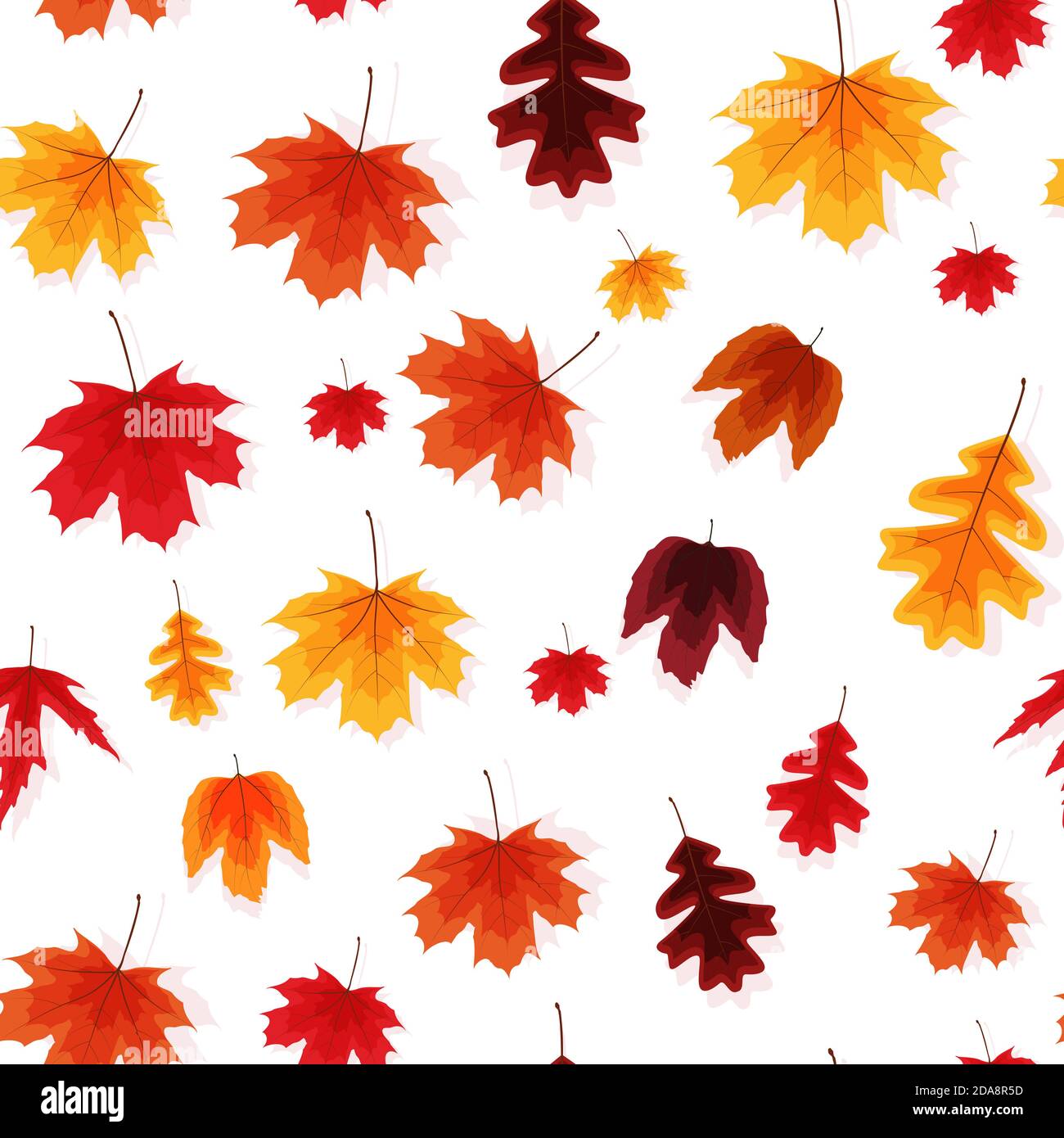 Autumn Leaves Seamless Pattern Background Illustration Stock Photo - Alamy