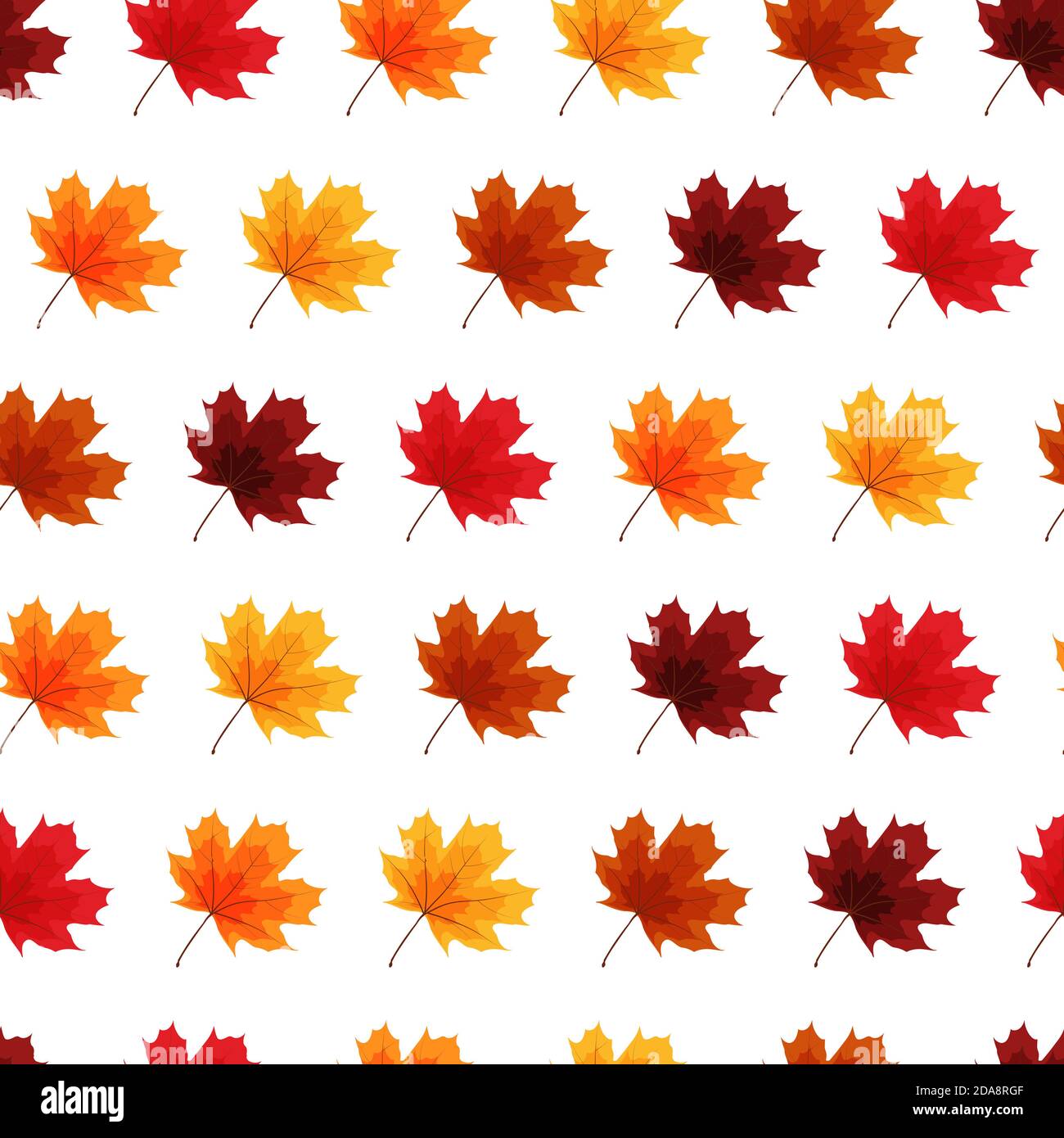 Autumn Leaves Seamless Pattern Background Illustration Stock Photo - Alamy