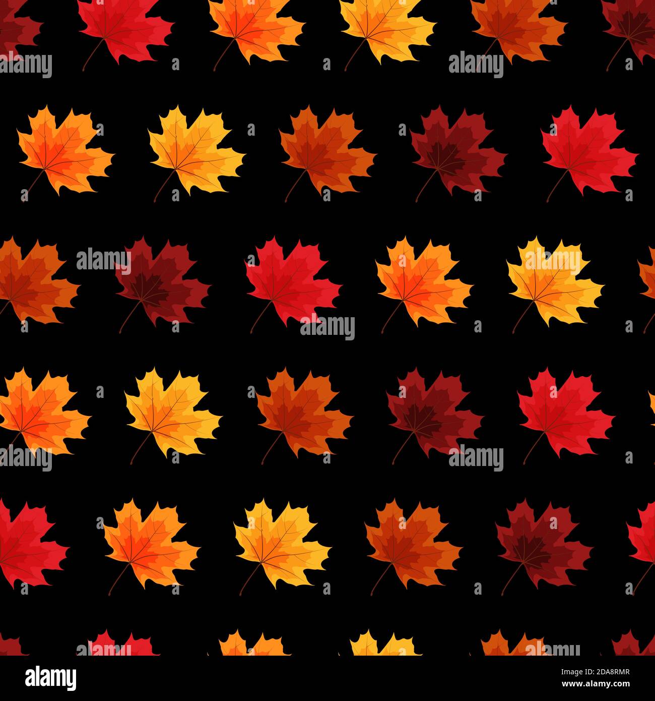 Autumn Leaves Seamless Pattern Background Illustration Stock Photo - Alamy