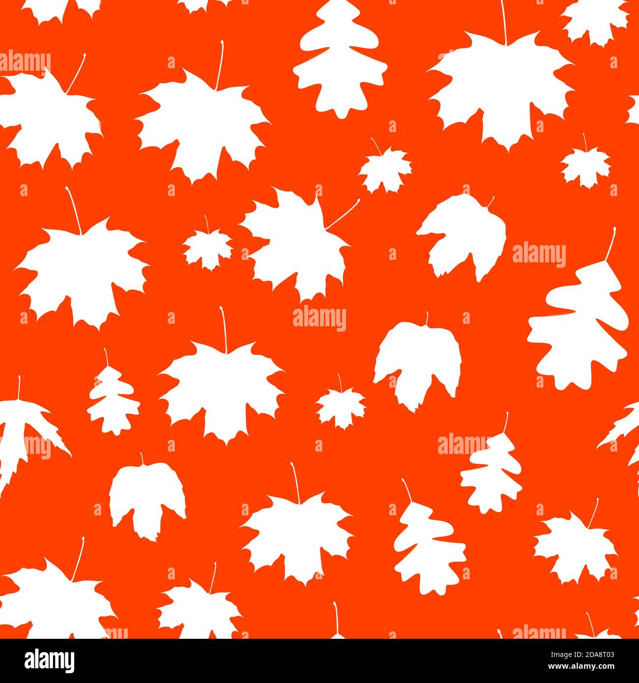 Autumn Leaves Seamless Pattern Background Illustration Stock Photo - Alamy