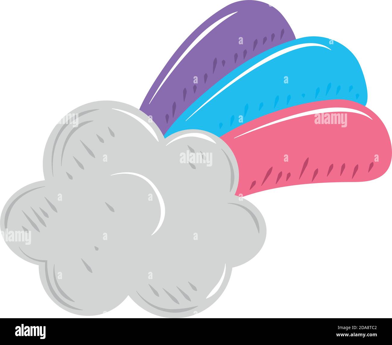 cute rainbow cloud cartoon decoration icon vector illustration Stock ...
