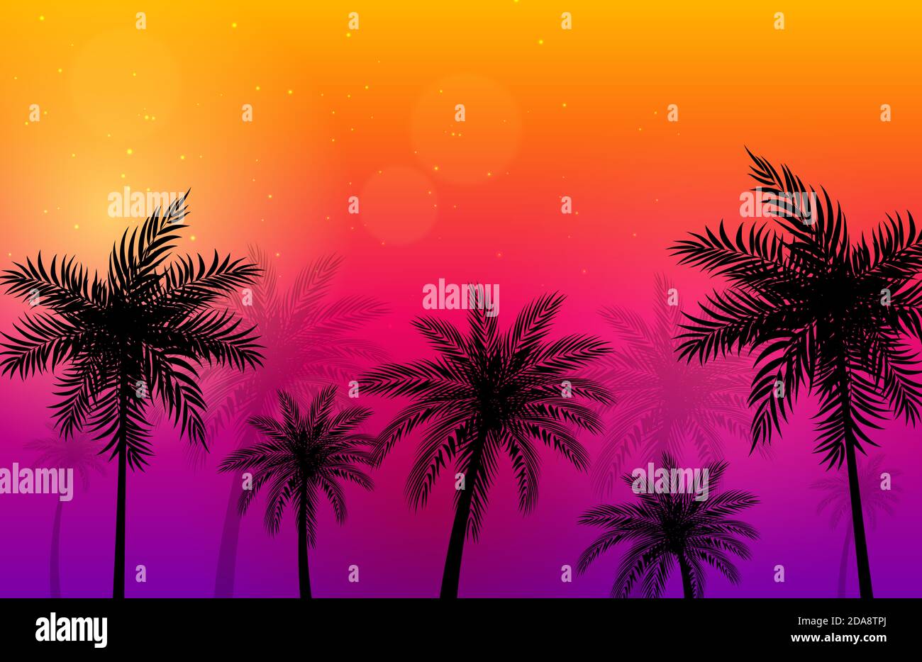 Beautifil Palm Trees background Illustration Stock Photo Alamy
