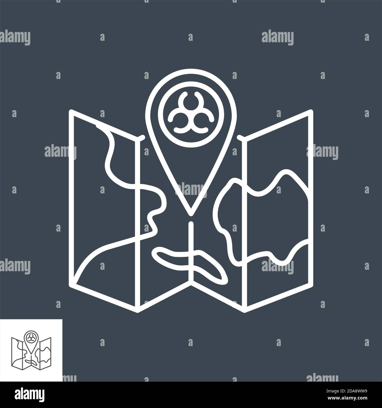 Epidemic related vector thin line icon. Stock Vector