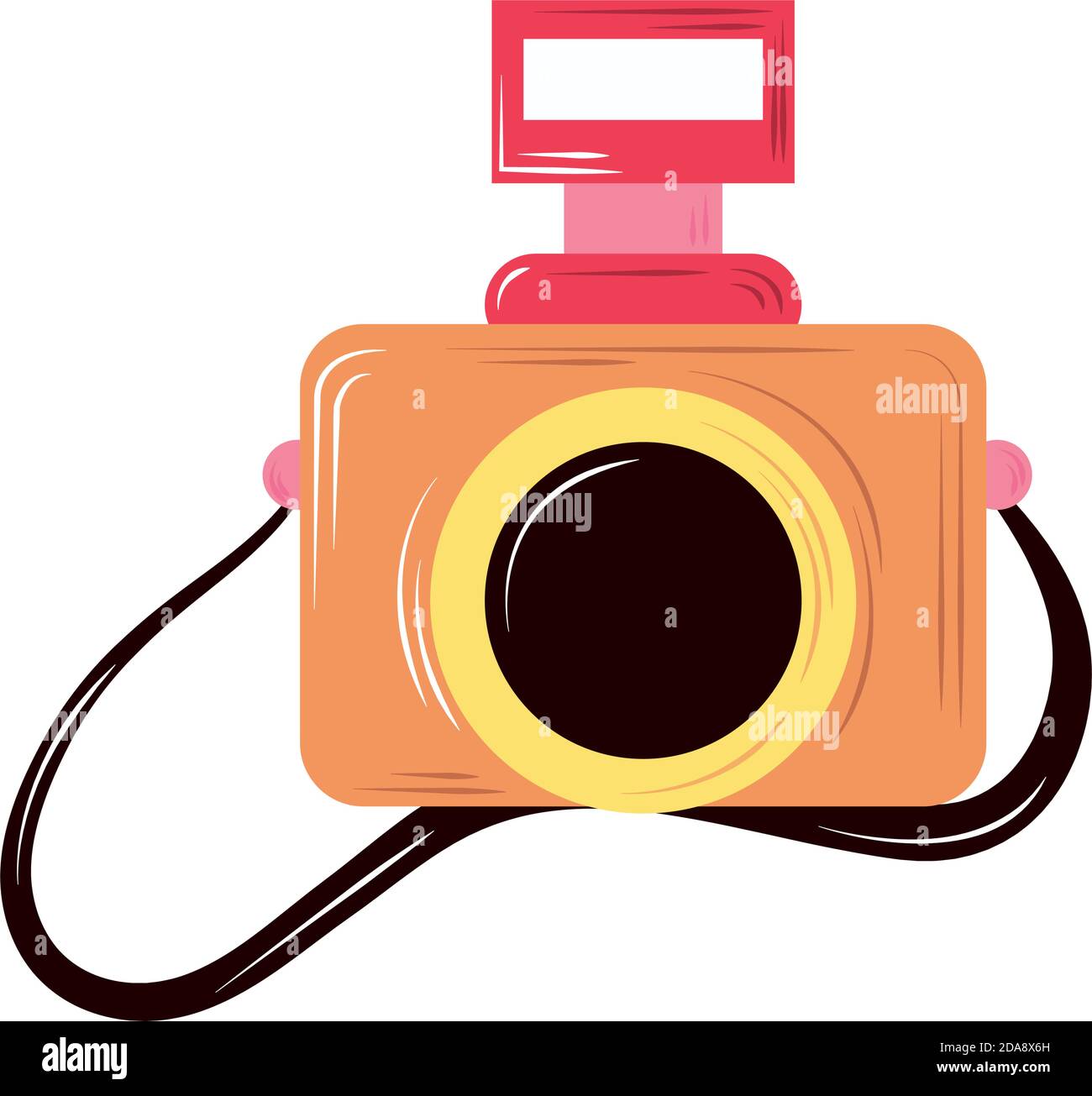 cute photo camera cartoon decoration icon vector illustration Stock