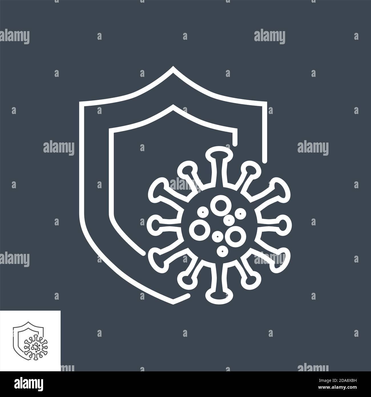 Coronavirus Protection related vector thin line icon Stock Vector