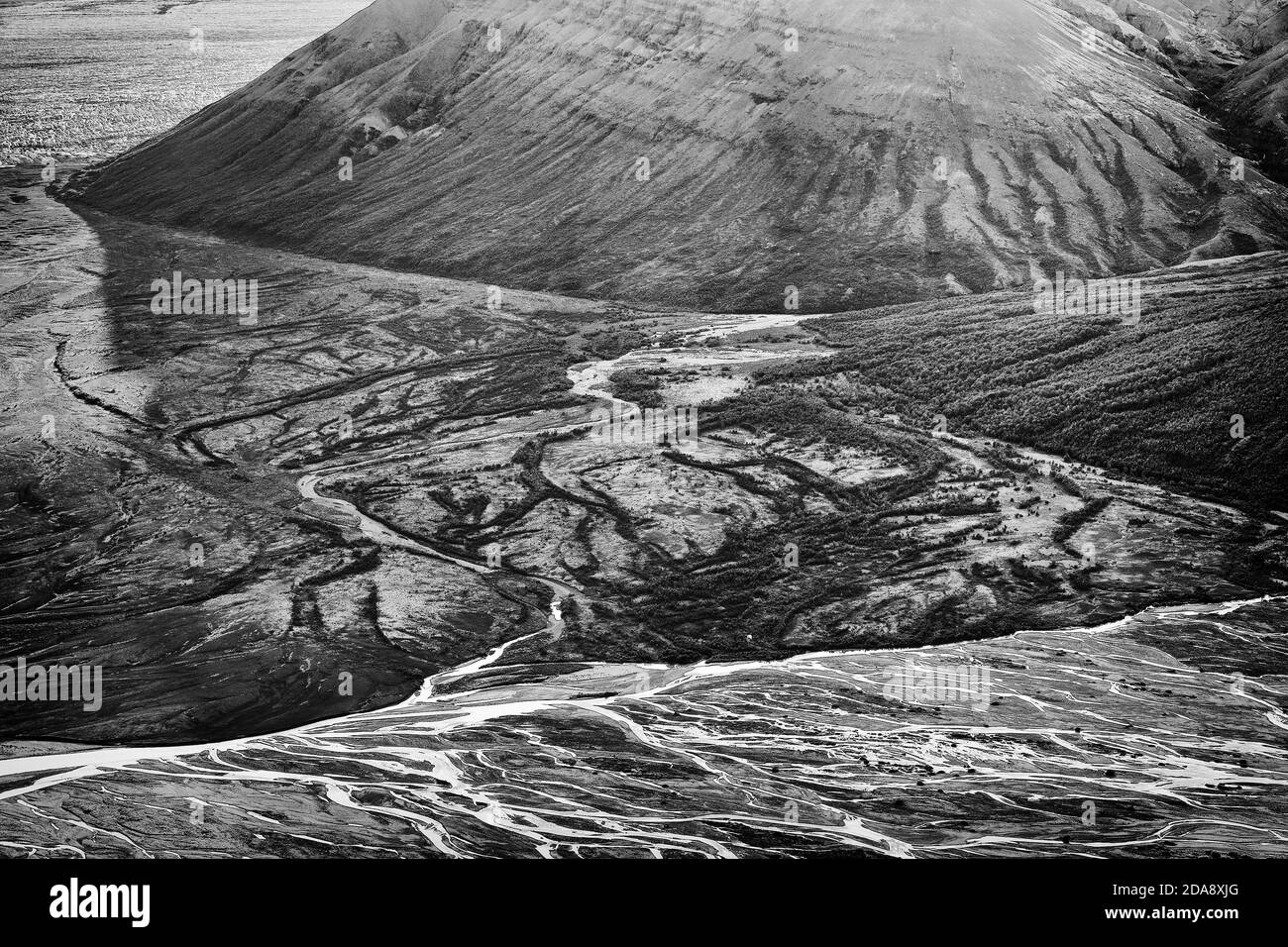 Volcanic alpine landscape in Skaftafell Natural Park, Iceland, Europe Stock Photo