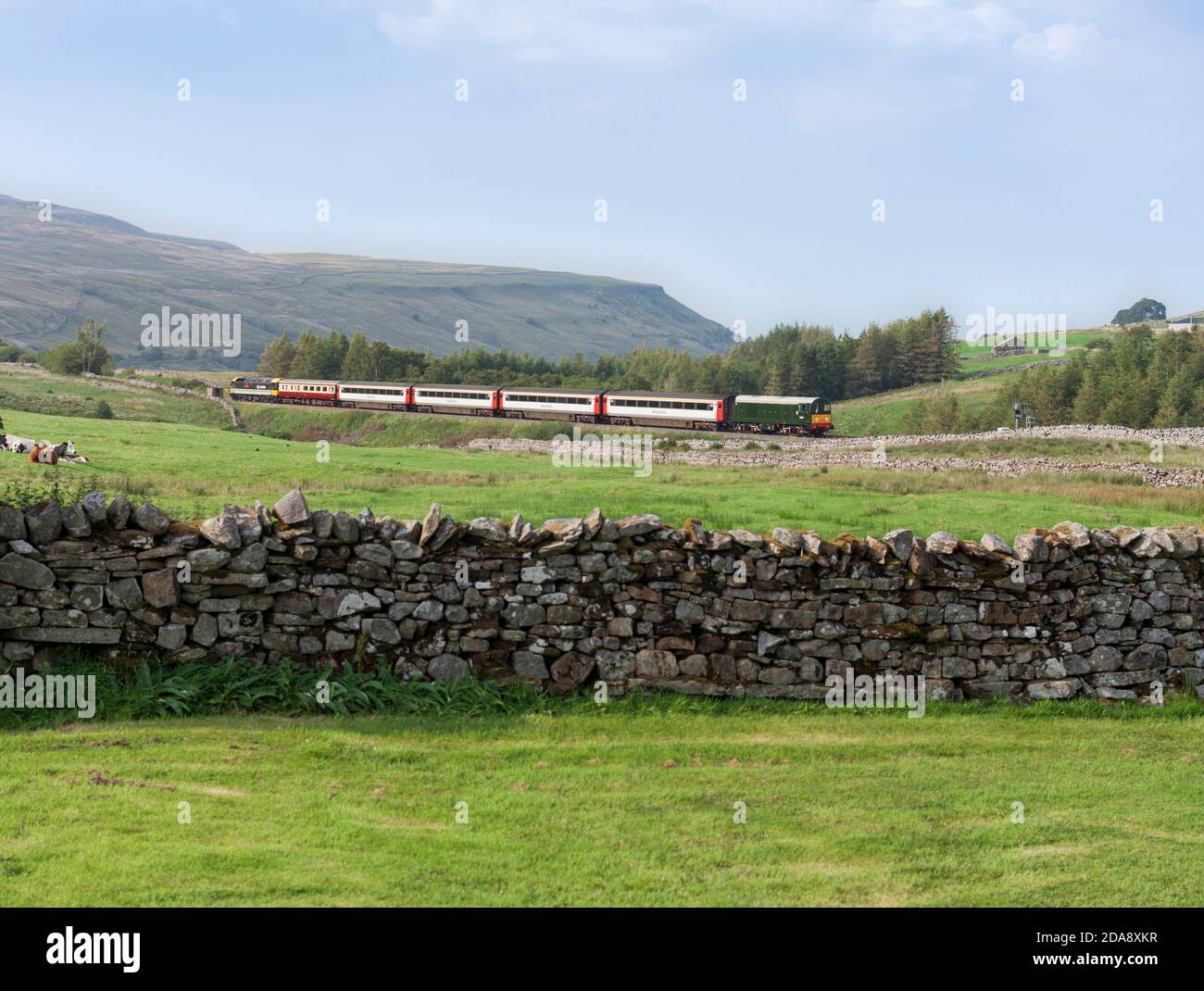 'The Staycation Express' train passing Ais Gill summit on the scenic ...