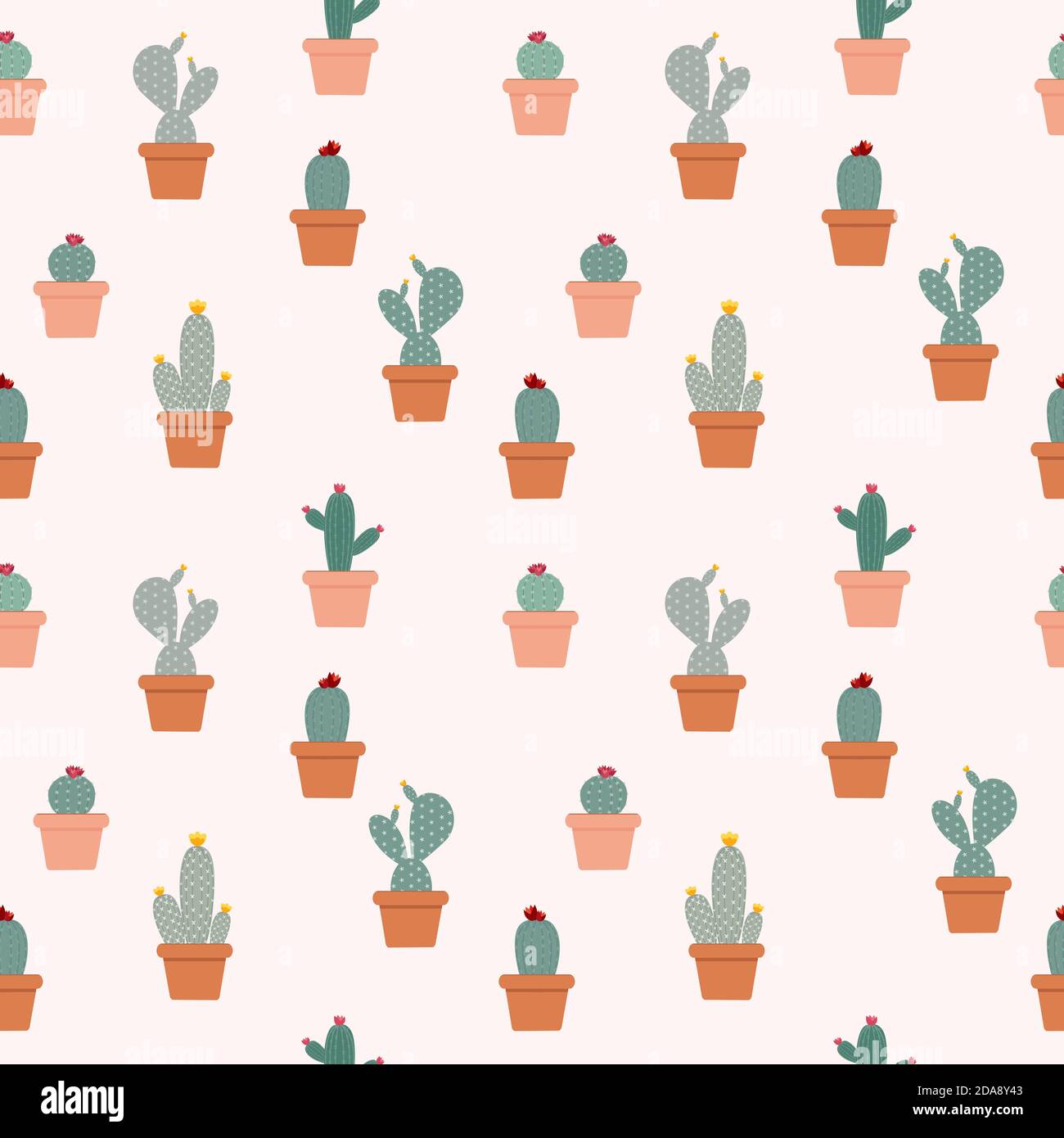 Cactus Natural Seamless Pattern Background Illustration Stock Photo - Alamy