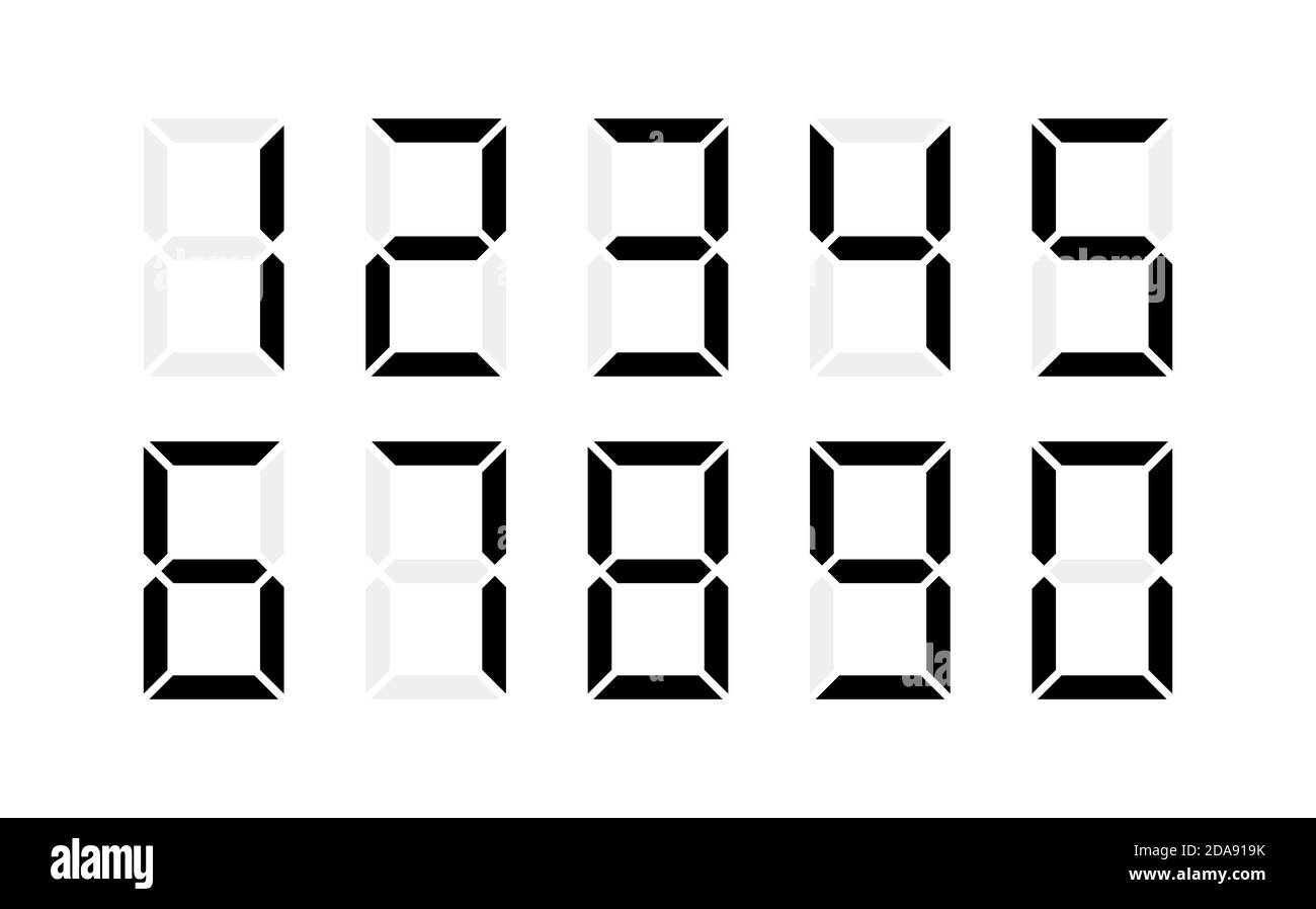 A set of all digital numbers for compiling a computer number. Illustration. Stock Photo